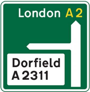 Major road, Primary route dual carriageway road sign