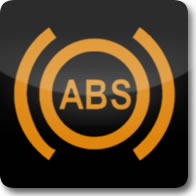 Mercedes Benz anti-lock-braking system (ABS) dashboard warning light