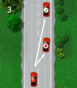 To pull up on the right-hand side of the road, move across at a shallow angle