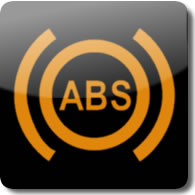 Honda Antilock Brakes (ABS) dashboard Warning light symbol