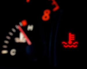 Red temperature engine warning light