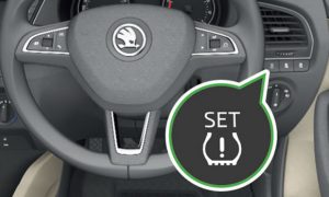 Reset ŠKODA Fabia tyre pressure monitoring system Mk3 button