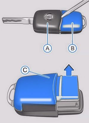 Key fob battery change for ŠKODA Octavia Mk1