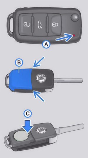 Key fob battery change for ŠKODA Octavia Mk2