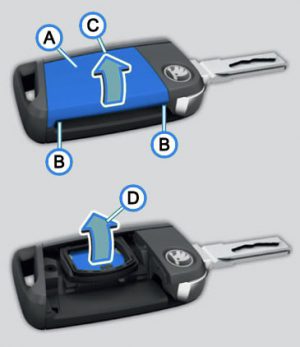 Key fob battery change for ŠKODA Octavia Mk3