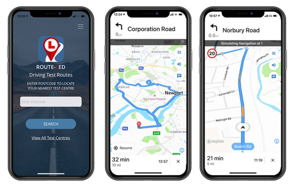 Practice test routes on the Driving Test Routes App